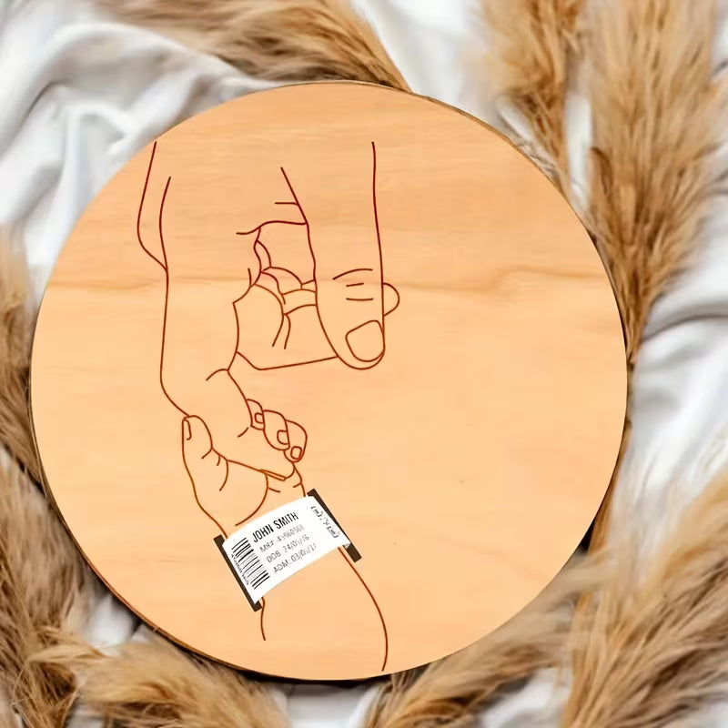 Mitt Första Minne - Födelsearmbandstavla i Trä