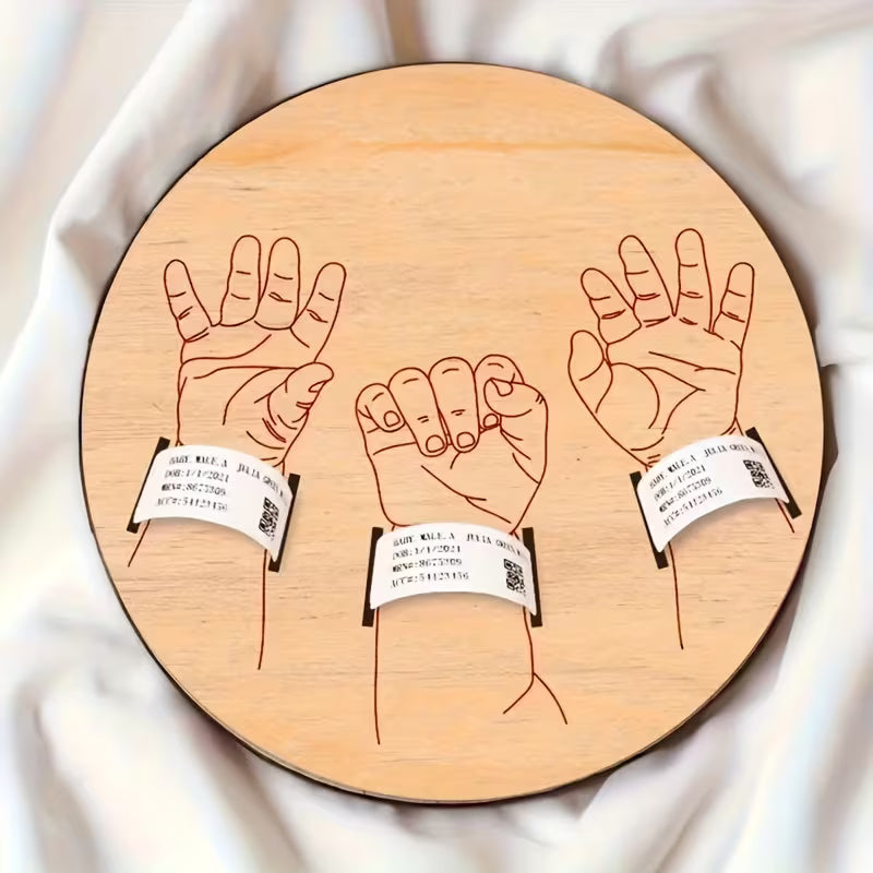 Mitt Första Minne - Födelsearmbandstavla i Trä