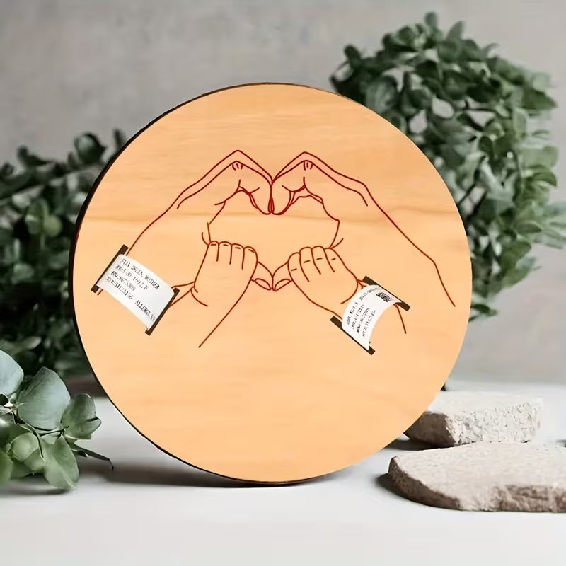 Mitt Första Minne - Födelsearmbandstavla i Trä